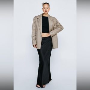 NEW WITH TAGS Nasty gal black satin slip maxi skirt bias cut